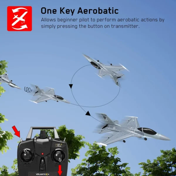 F16 4CH RC Plane 2.4G 6-Axis Falco Remote Control Aircraft One-key Aerobatic Fixed Wing F22 RC Fighter Model Foam Toys For Boys - Image 3