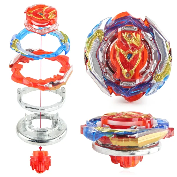 Blayblade Burst B-201 Zest Achilles Booster Metal Spinning Top 3in1 Modes Gyro Beys with Launcher Grip Christmas Gift - Image 4