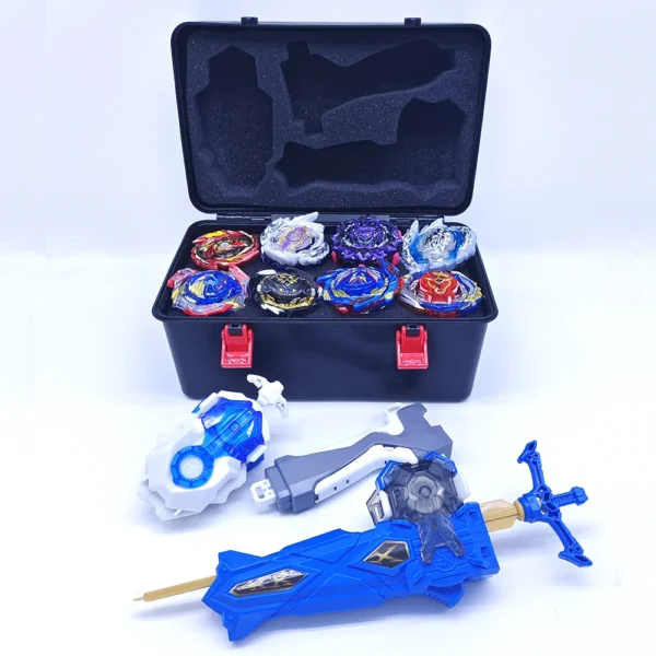 8x Blayblade Burst Gyro Toys Set with Launchers Grip Storage Box Case Battle Starter Metal Spinning Top Starter Bley Bley - Image 4
