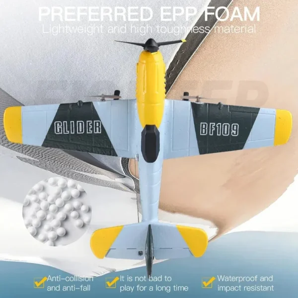 BF109 RC Plane 2.4G 3CH EPP Foam Remote Control Fighter Fixed Wingspan Glider Outdoor RTF RC Warbird Airplane Toys Gifts - Image 2