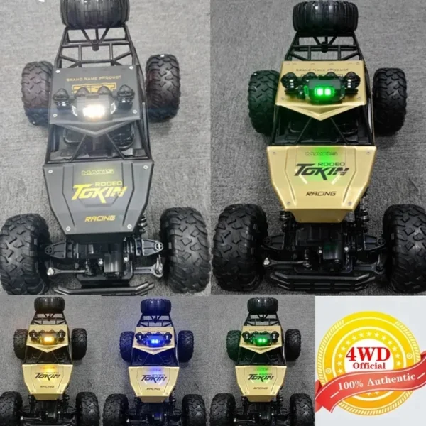 1:16 4WD RC Car With Led Lights Remote Control Cars Buggy Off Road 4x4 Radio Control Alloy Trucks Boys Toys for Children - Image 2