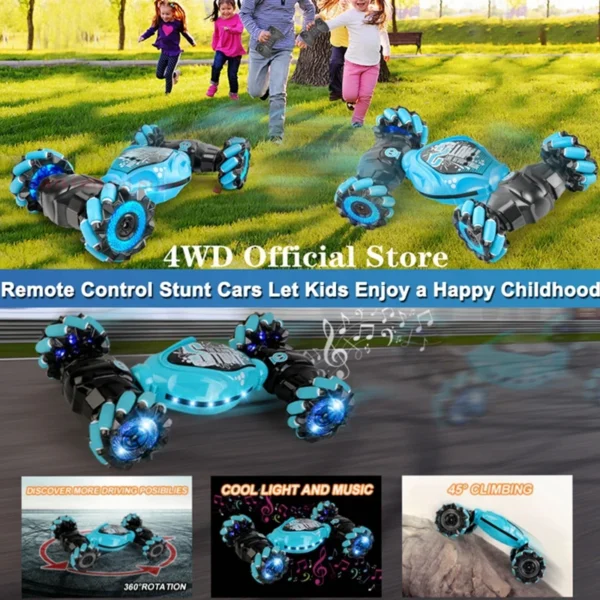 4WD 1:16 Stunt RC Car With LED Light Gesture Induction Deformation Twist Climbing Radio Controlled Car Electronic Toys for Kids - Image 5