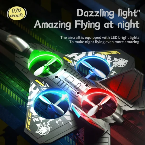 L0712 RC Plane 2.4G Remote Control Aircraft Gravity Sensing Aircraft Glider with Light EPP Foam Fighters for Boys Children - Image 2