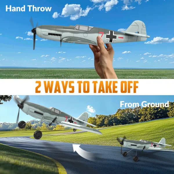 VOLANTEXRC BF109 RC Plane 2.4G 3CH Smart Balance EPP Gliders Fighter 400MM Fixed Wingspan With 6-Axis Gyro Stabilizer RTF Glider - Image 3