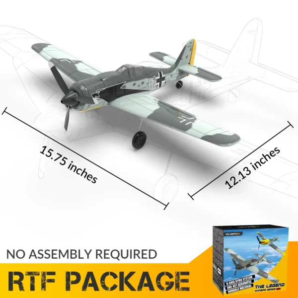 Volantex FW190 RC Plane 2.4G 6-Axis 4CH EPP 400mm Fixed Wingspan RC Fighter One-Key Aerobatic RTF Warbird Plane - Image 6