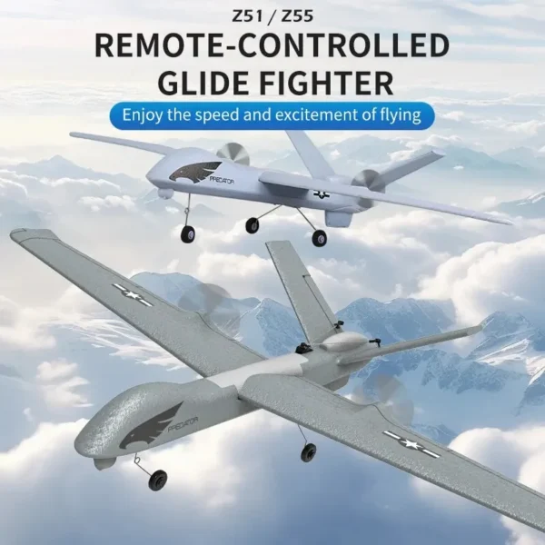 Z51 Predator RC Glider 2.4G 2CH Hand Throwing Foam Plane With Light Fixed 660MM Wingspan Aircraft Figher Toys For Boys Children - Image 2