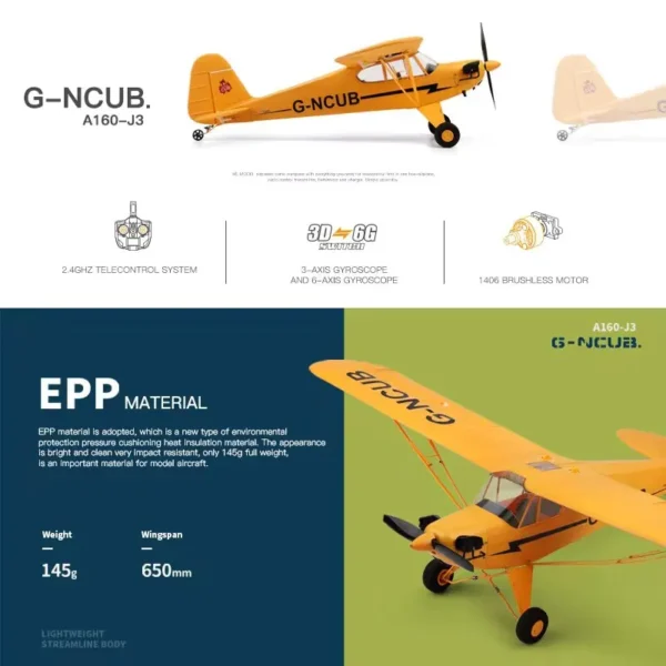 WLtoys XK A160 RC Airplane 2.4G 3D/6G RC Plane With 650mm Wingspan Brushless Motor EPP Foam Big Plane Toys for Children - Image 2