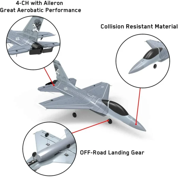 F16 4CH RC Plane 2.4G 6-Axis Falco Remote Control Aircraft One-key Aerobatic Fixed Wing F22 RC Fighter Model Foam Toys For Boys - Image 6