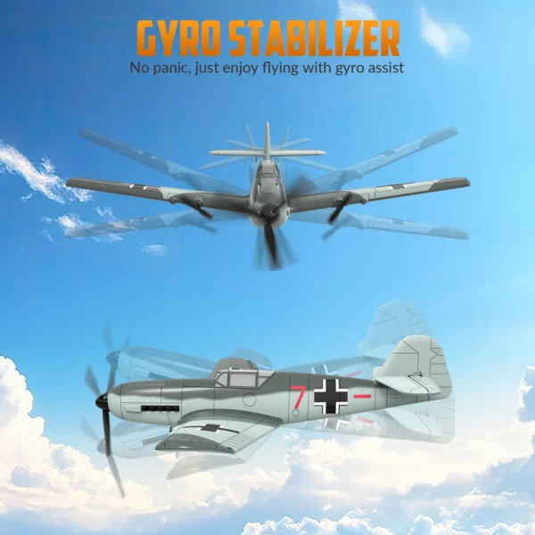 VOLANTEXRC BF109 RC Plane 2.4G 3CH Smart Balance EPP Gliders Fighter 400MM Fixed Wingspan With 6-Axis Gyro Stabilizer RTF Glider - Image 2