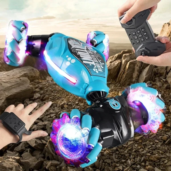 4WD RC Drift Car With Music Led Lights 2.4G Gesture Radio Remote Control Spray Stunt Car 360° Rotating Climbing Car Toys Gift - Image 2