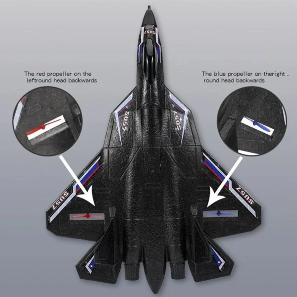 RC Plane SU57 2.4G Radio Remote Control Airplane With Light Fixed Wing Hand Throwing Foam Aircraft Model Toys For Children - Image 6