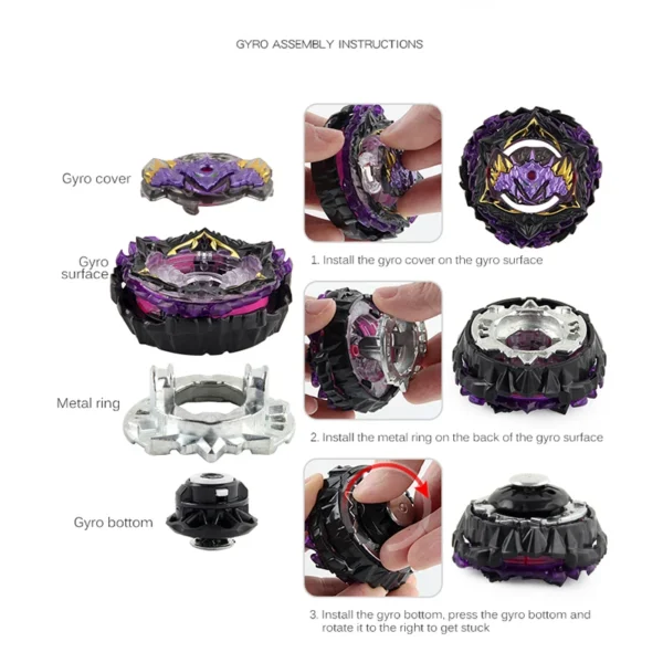 Bley Bley Burst Super King B-175 Lucifer The End.Kou.Dr Gyro Spinning Top Metal Battle Fidget Toy - Image 5