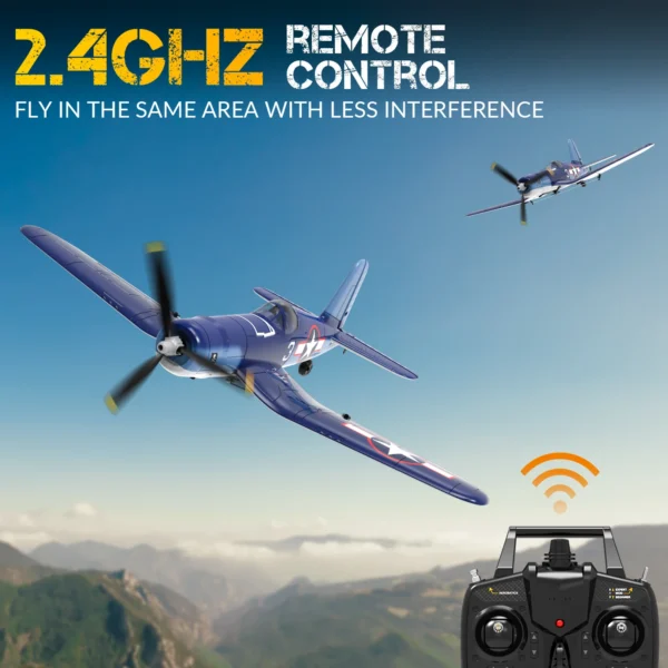 New F4U Corsair RC Plane 2.4Ghz 4CH 400mm Wingspan One-Key Aerobatic RTF Remote Control Aircraft Toys Gifts for Children - Image 2