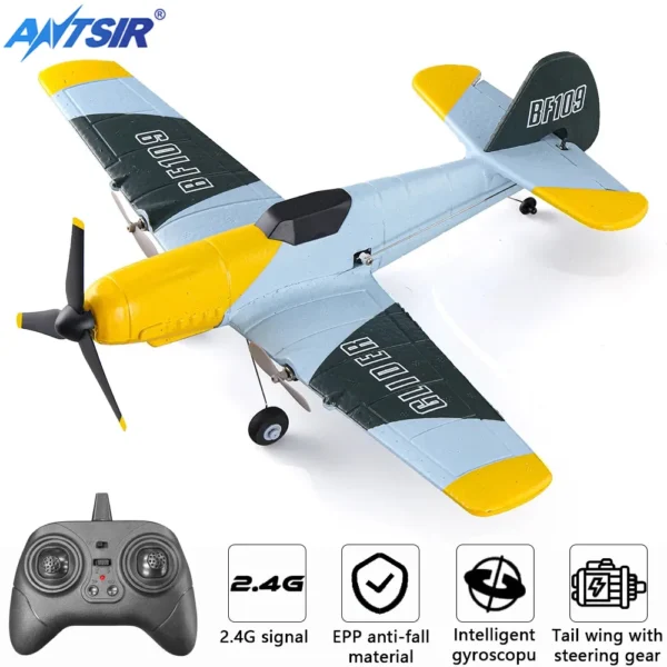 Z61 RC Plane BF109 Fighter 2.4G 3CH Smart Balance EPP Foam RC Gliders Fixed Wingspan RC Aircraft Children's Toys