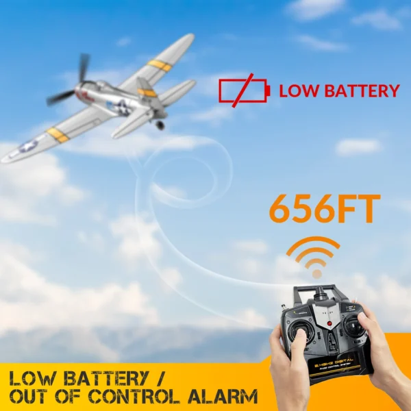 P47 Thunderbolt RC Plane 2.4G 4Ch RC Fighter 400mm Wingspan P47 RTF Aircraft One-key Aerobatic RC Warbird Airplane Toys Gifts - Image 4