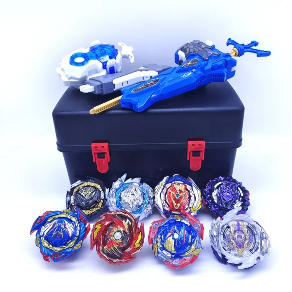 8x Blayblade Burst Gyro Toys Set with Launchers Grip Storage Box Case Battle Starter Metal Spinning Top Starter Bley Bley - Image 5