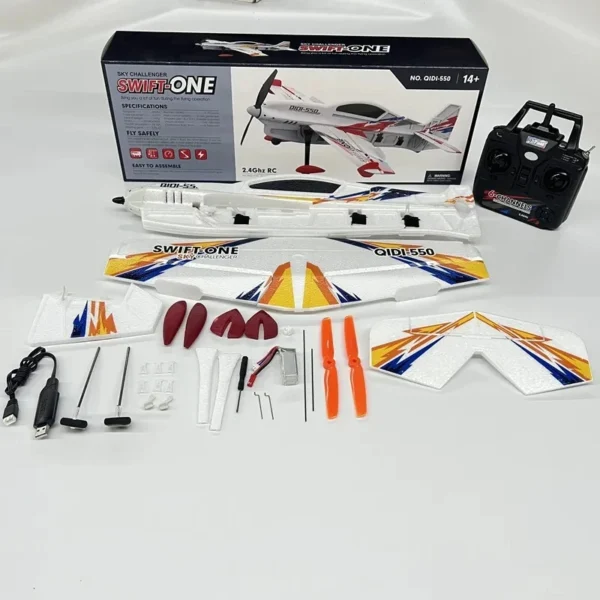QIDI-550 3D RC Airplane 500mm Wingspan One-Key Hanging Stunt with 6-Axis Gyro Wind Resistant Flight Control RTF Aircraft - Image 6