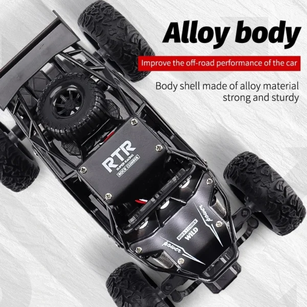 1:20 Alloy RC Car With Led Lights Radio Remote Control Cars Buggy Off-Road Control RTR Trucks Toys Gifts for Boys Girls Children - Image 5