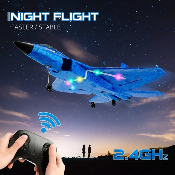 ANTSIR F22 Raptor RC Plane With LED Lights 2.4G Remote Control Aircraft EPP Foam RC Flying Model Glider Toys For Children - Image 5