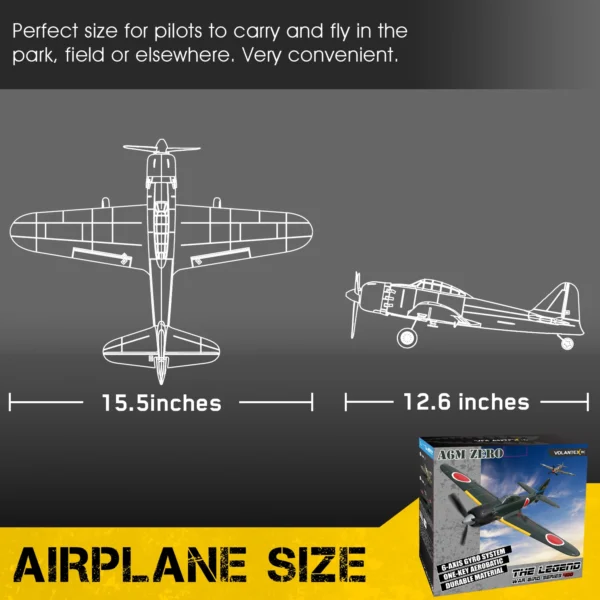 Zero RC Aircraft EPP 400mm Wingspan 2.4G 6-Axis Remote Control Airplane RC Plane 761-15 RTF Fighter - Image 6