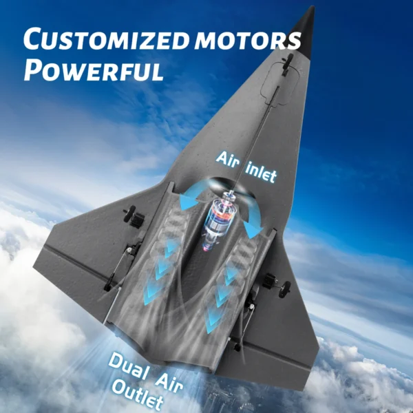 SR72 RC Plane 2.4G 4CH RC Fighter With Concealed Culvert Design FX9672 RC Airplane Powerful Motors RTF Aircraft Boys Toys - Image 3