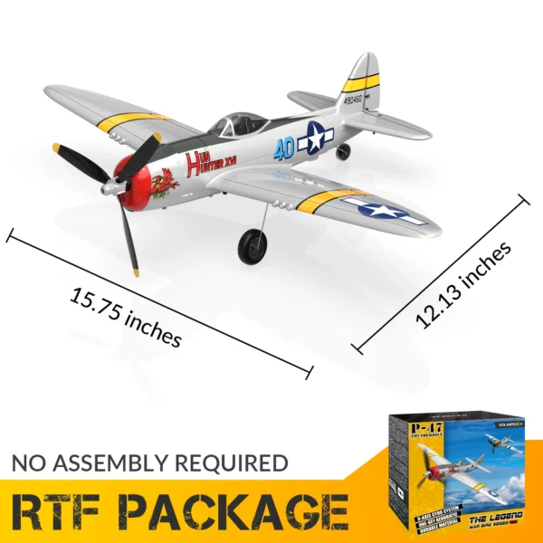 P47 Thunderbolt RC Plane 2.4G 4Ch RC Fighter 400mm Wingspan P47 RTF Aircraft One-key Aerobatic RC Warbird Airplane Toys Gifts - Image 6