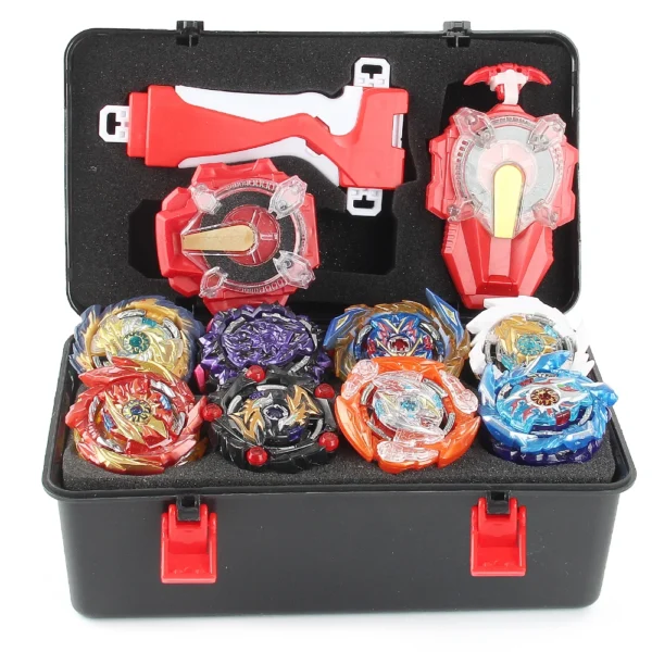 Burst Bey Superking Booster Starter Kit, Metal Battle Tops Spinning Gyro Box Case Set with Sparking Flashing Launchers Kids Gift - Image 2