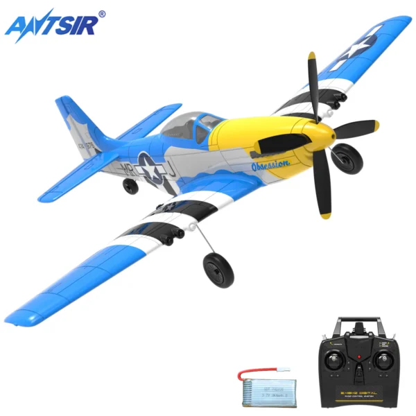 P51 Mustang RC Airplane 2.4G 4CH 6 Axis 400mm Wingspan RC Aircraft One Key Aerobatic RTF Glider Plane Toys Gifts