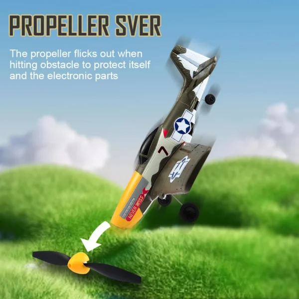 New P51 Mustang RC Plane 2.4G 4CH 6 Axis 410MM Wingspan Foam Fighter One Key Aerobatic RTF Aircraft Glider Toys Gifts - Image 4