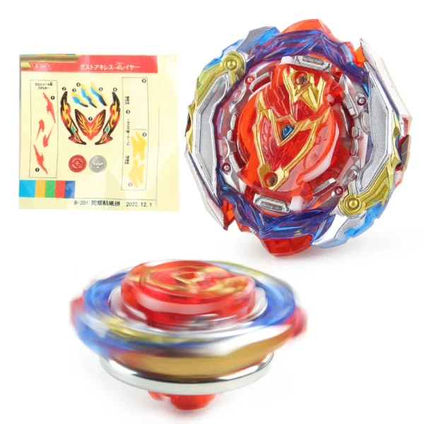 Blayblade Burst B-201 Zest Achilles Booster Metal Spinning Top 3in1 Modes Gyro Beys with Launcher Grip Christmas Gift - Image 5