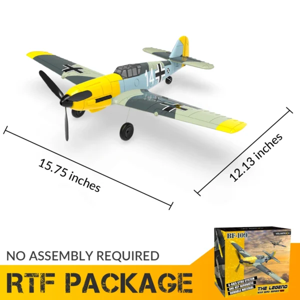 BF109 RC Plane 2.4G 4CH 400mm Wingspan One-key Aerobatic Remote Control Aircraft RTF 761-11 EPP Foam RC Fighter - Image 6