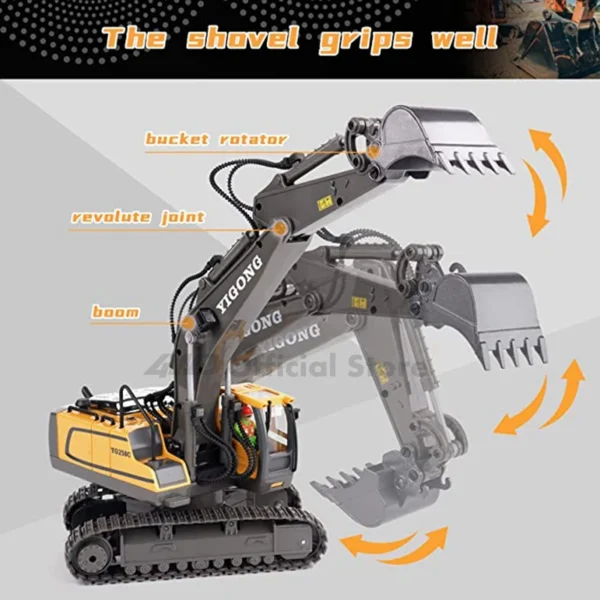 4WD Remote Control Excavator 4x4 Alloy Dump Truck Bulldozer Radio Model RC Car Construction Vehicle Toy Children Kids Gifts - Image 6