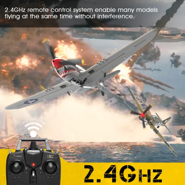 P40 RC Plane 2.4GHz 4CH EPP 6-Axis Gyro Remote Control Airplane One-Key U-Turn Aerobatic RC Fighter Aircraft RTF 761-13 Toy Gift - Image 3