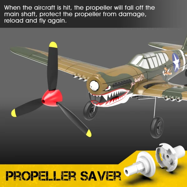 P40 RC Plane 2.4GHz 4CH EPP 6-Axis Gyro Remote Control Airplane One-Key U-Turn Aerobatic RC Fighter Aircraft RTF 761-13 Toy Gift - Image 5