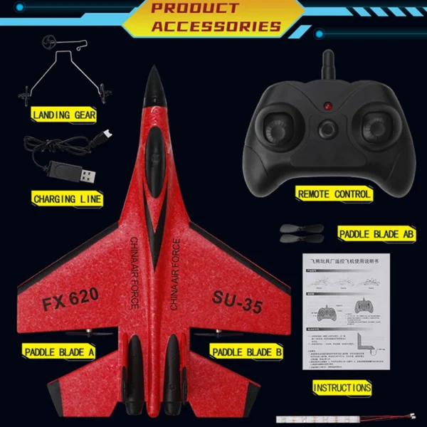 RC Foam Aircraft SU-35 Plane 2.4G Radio Control Glider Remote Control Fighter Plane Glider Airplane Foam Boys Toys for Children - Image 6