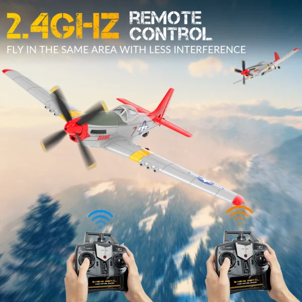 New P51D RC Airplane One-key Aerobatic 2-Ch/4-Ch RC Plane RTF Mustang Aircraft W/Xpilot Stabilization System (761-5 RTF) - Image 2