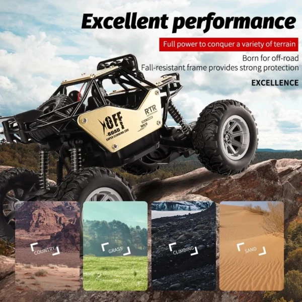 1:20 Alloy RC Car With Led Lights Radio Remote Control Cars Buggy Off-Road Control RTR Trucks Toys Gifts for Boys Girls Children - Image 4