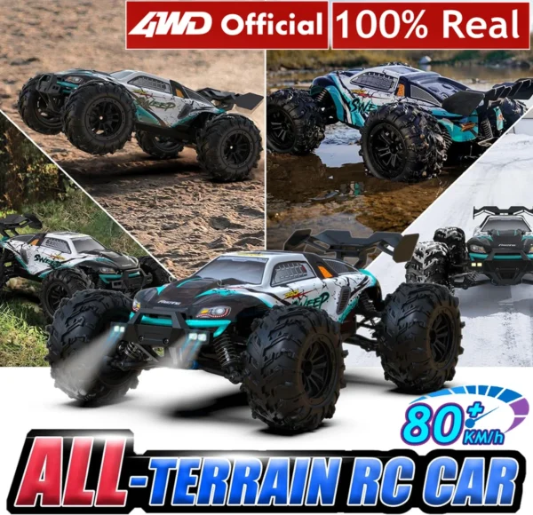 4WD Remote Control RC Car 50 or Super Brushless 80KM/H Fast RTR High Speed All Terrain Off Road Radio 4x4 Truck for Adults Kids - Image 6