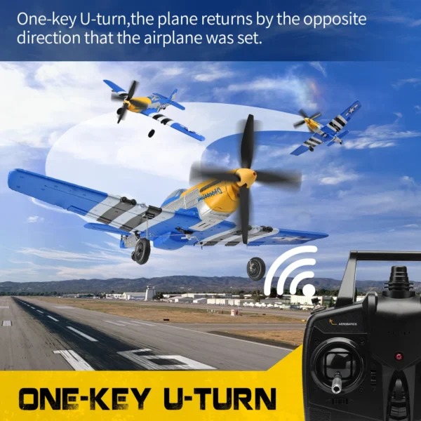 P51 Mustang RC Airplane 2.4G 4CH 6 Axis 400mm Wingspan RC Aircraft One Key Aerobatic RTF Glider Plane Toys Gifts - Image 4