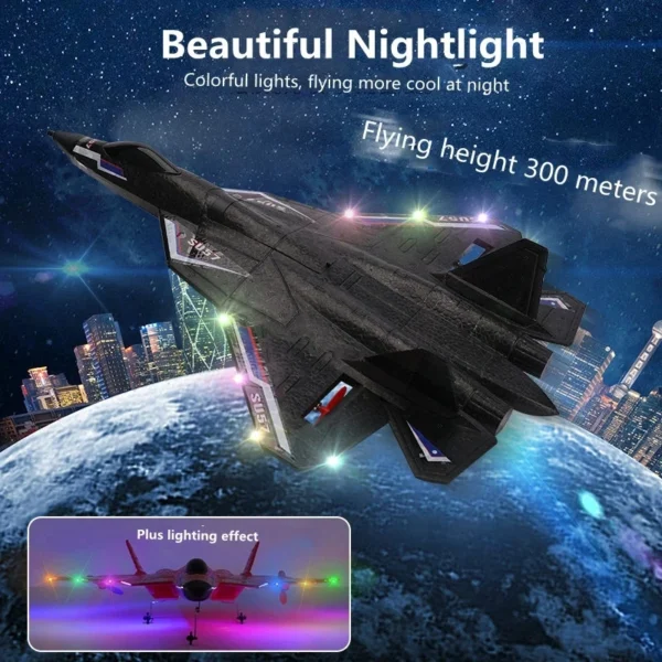 RC Plane SU57 2.4G Radio Remote Control Airplane With Light Fixed Wing Hand Throwing Foam Aircraft Model Toys For Children - Image 3
