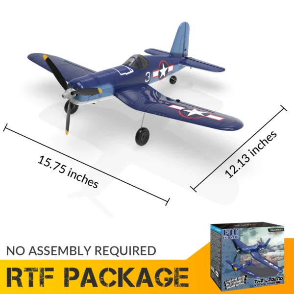 New F4U Corsair RC Plane 2.4Ghz 4CH 400mm Wingspan One-Key Aerobatic RTF Remote Control Aircraft Toys Gifts for Children - Image 6