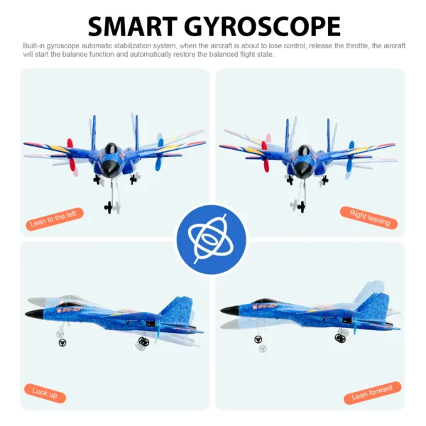 ANTSIR SU27 RC Plane 2.4G 2CH Remote Control Glider With LED Lights EPP Foam Hand Throwing Airplane Outdoor Boys Toys - Image 5