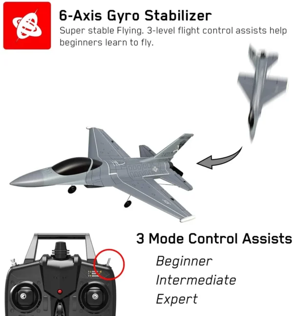 F16 4CH RC Plane 2.4G 6-Axis Falco Remote Control Aircraft One-key Aerobatic Fixed Wing F22 RC Fighter Model Foam Toys For Boys - Image 4