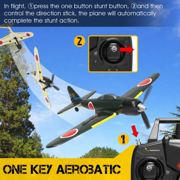 Zero RC Aircraft EPP 400mm Wingspan 2.4G 6-Axis Remote Control Airplane RC Plane 761-15 RTF Fighter - Image 4