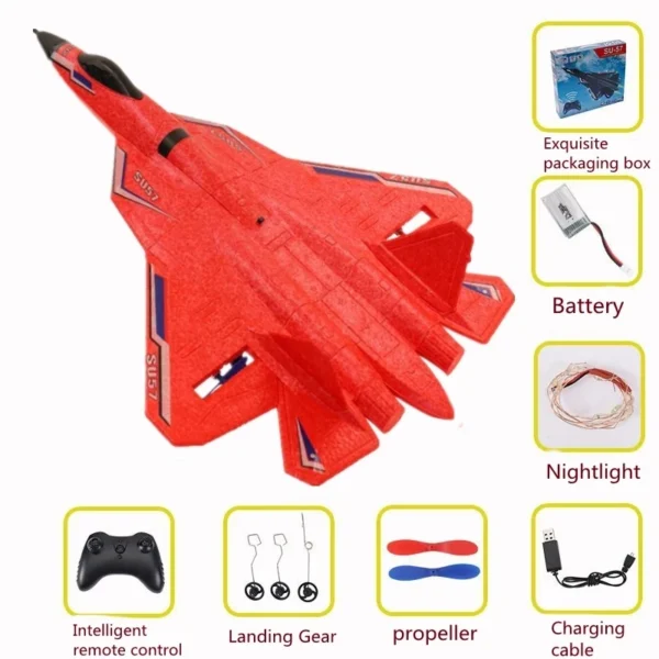 RC Plane SU57 2.4G Radio Remote Control Airplane With Light Fixed Wing Hand Throwing Foam Aircraft Model Toys For Children - Image 4