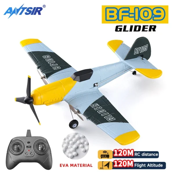 BF109 RC Plane 2.4G 3CH EPP Foam Remote Control Fighter Fixed Wingspan Glider Outdoor RTF RC Warbird Airplane Toys Gifts