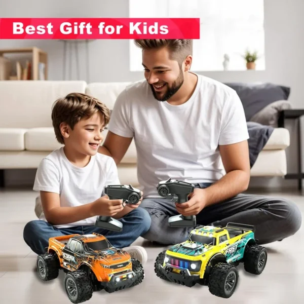 2.4G Remote Control Car 2WD All Terrain 20KM/H High Speed RC Drift Racing Off Road Truck with LED Lights Gifts for Kids - Image 6