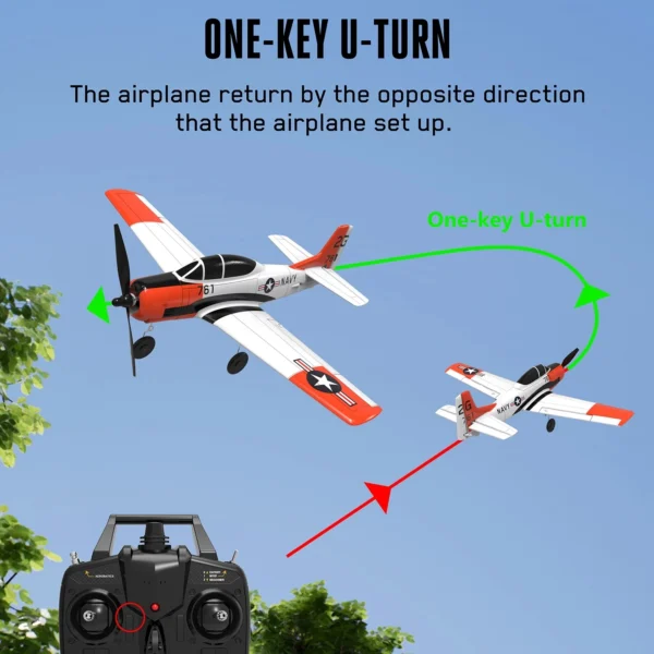 T28 RC Airplane 2.4G 4CH Remote Control Plane EPP RC Aircraft One-key Aerobatic RTF RC Fighter 761-9 - Image 4