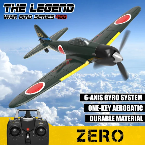 Zero RC Aircraft EPP 400mm Wingspan 2.4G 6-Axis Remote Control Airplane RC Plane 761-15 RTF Fighter - Image 2