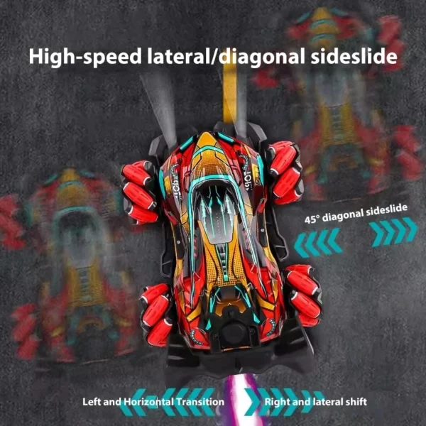 F1 Drift RC Car With Led Lights Music 2.4G Glove Gesture Radio Remote Control Spray Stunt Car 4WD 4x4 Electric Children Toys - Image 3